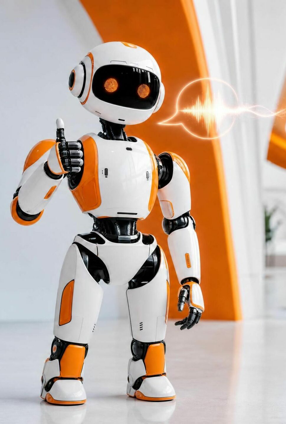Agent IA vocale Copiatel — robot et onde vocale